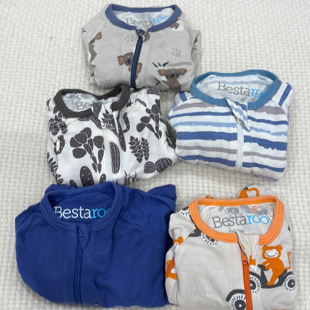 5 newborn bestaroo zip one pieces